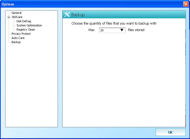 backup settings