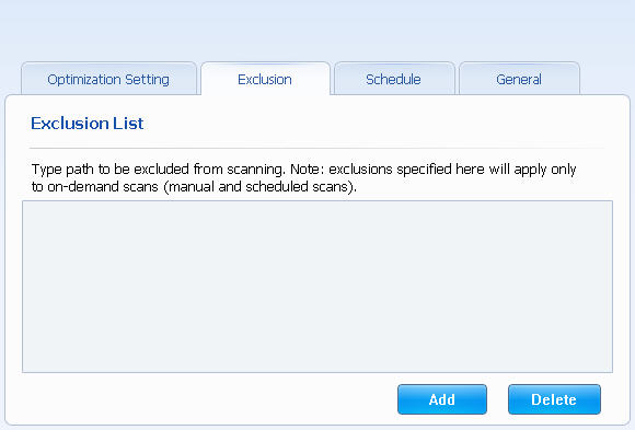 settings exclusion